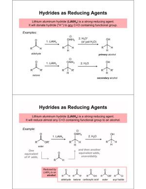 Hydrides As Reducing Agents