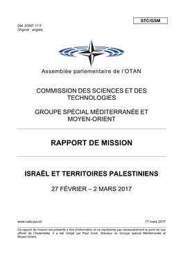 Rapport De Mission Israël Autorite Palestinienne.Pdf