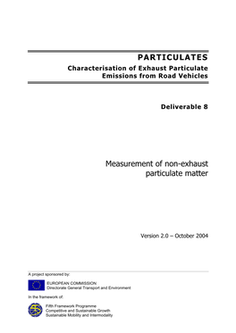Measurement of Non-Exhaust Particulate Matter