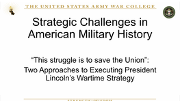 Strategic Challenges in American Military History