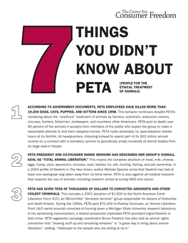 Seven Things You Didn't Know About PETA