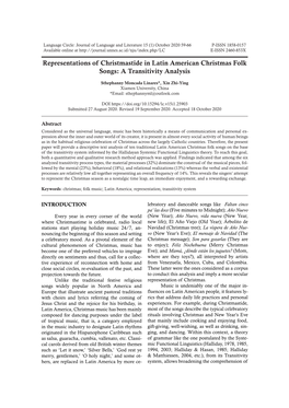 Representations of Christmastide in Latin American Christmas Folk Songs: a Transitivity Analysis