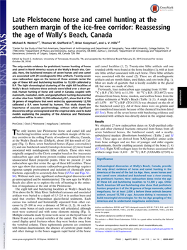 Late Pleistocene Horse and Camel Hunting at the Southern Margin of the Ice-Free Corridor: Reassessing the Age of Wally’S Beach, Canada