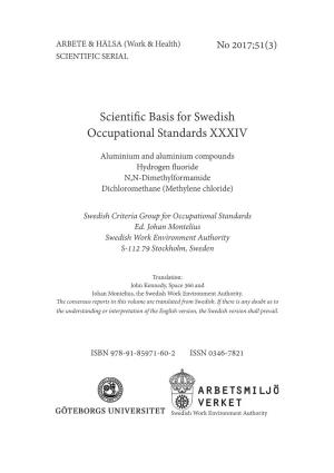 Scientific Basis for Swedish Occupational Standards XXXIV