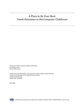 A Place to Be Your Best: Youth Outcomes in the Computer Clubhouse