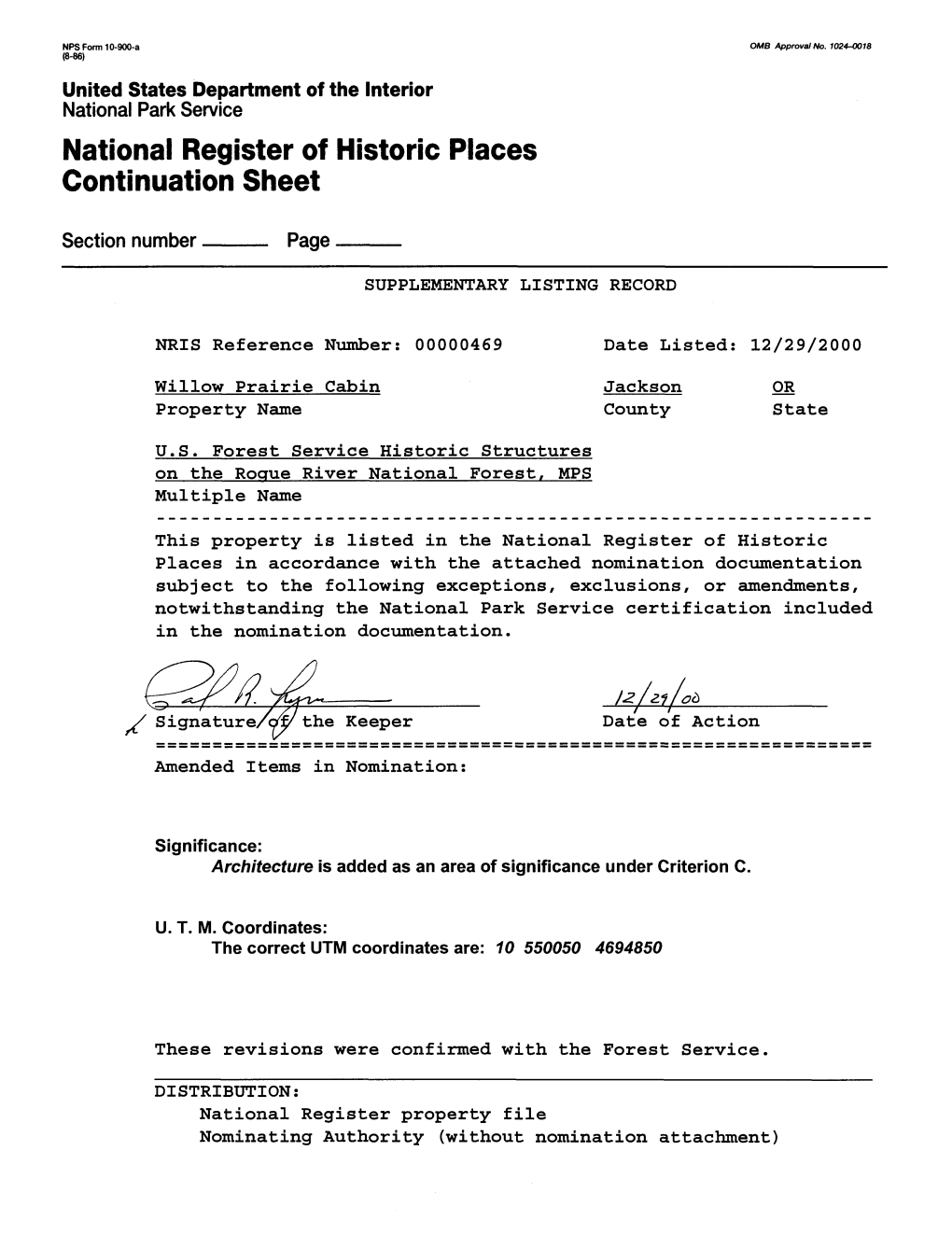 National Register of Historic Places Continuation Sheet