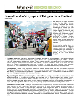 5 Things to Do in Romford