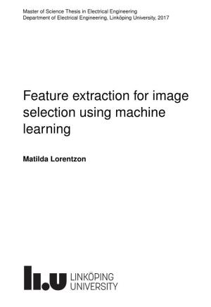 Feature Extraction for Image Selection Using Machine Learning