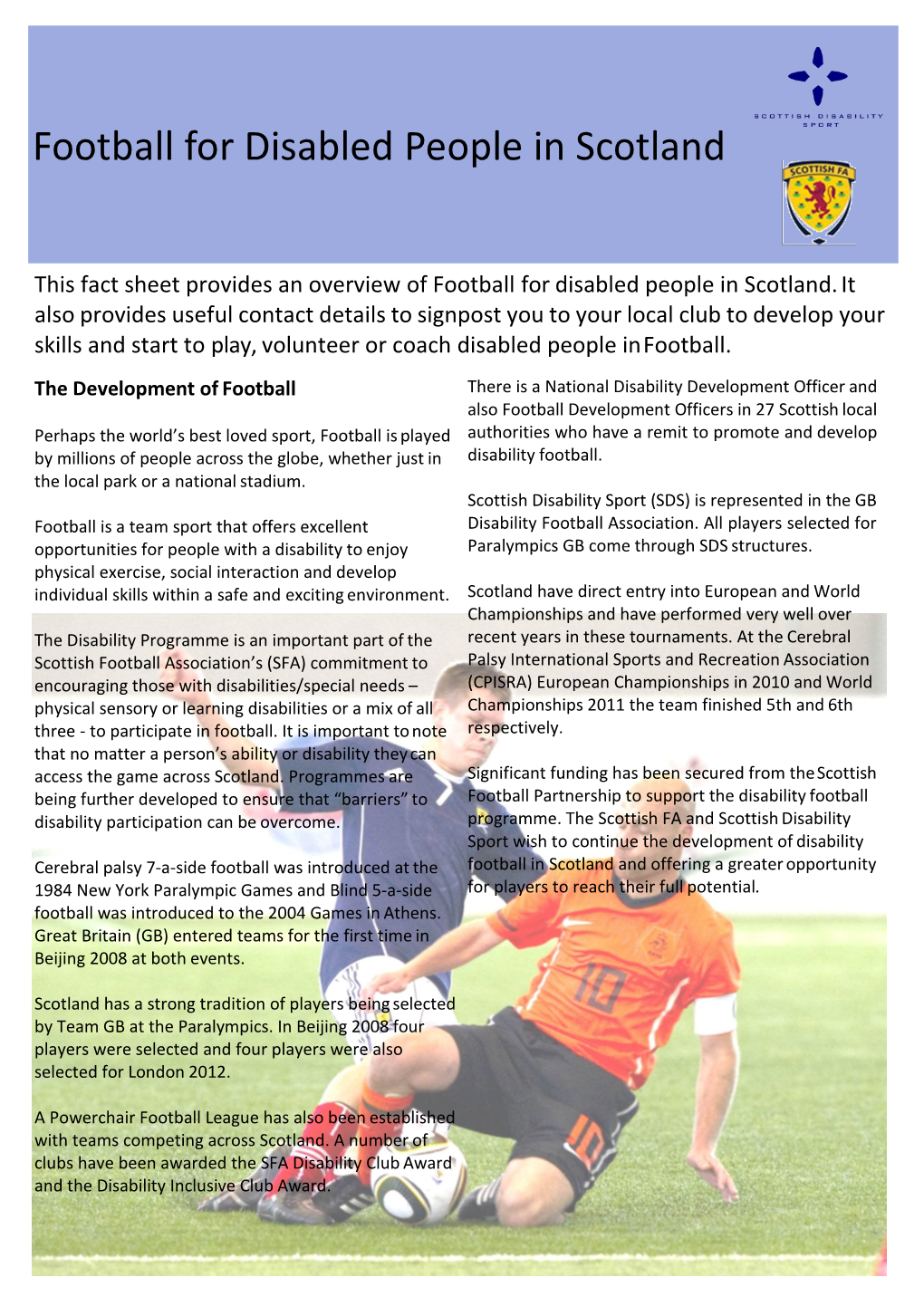 Football for Disabled People in Scotland