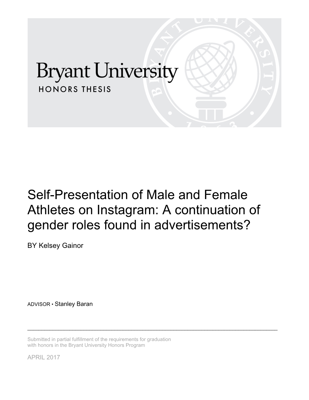 Self-Presentation of Male and Female Athletes on Instagram: a Continuation of Gender Roles Found in Advertisements?