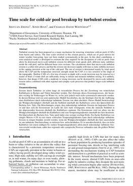 Time Scale for Cold-Air Pool Breakup by Turbulent Erosion