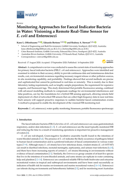 Monitoring Approaches for Faecal Indicator Bacteria in Water: Visioning a Remote Real-Time Sensor for E