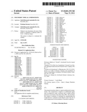 (12) United States Patent (10) Patent No.: US 8,841,351 B2 Sawant (45) Date of Patent: *Sep