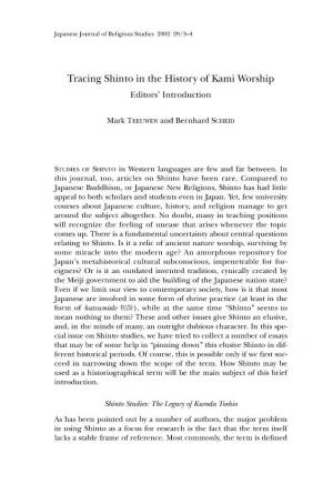 Tracing Shinto in the History of Kami Worship Editors，Introduction