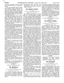 CONGRESSIONAL RECORD— Extensions of Remarks E1128 HON