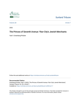 The Princes of Seventh Avenue: Ybor City's Jewish Merchants