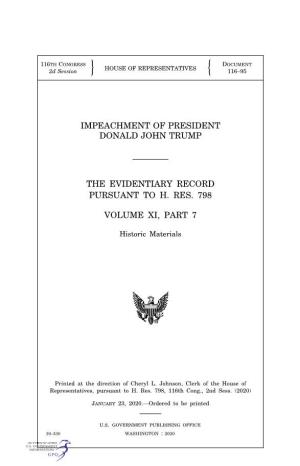 Impeachment of President Donald John Trump The