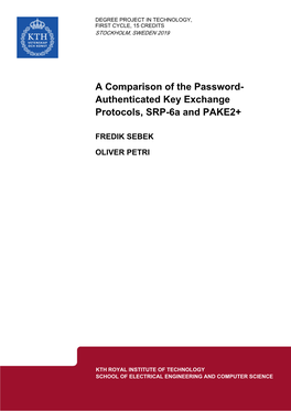 Authenticated Key Exchange Protocols, SRP-6A and PAKE2+