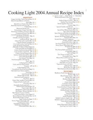 Cooking Light 2004 Annual Recipe Index
