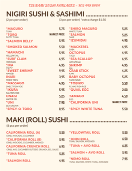 Nigiri Sushi & Sashimi ...Maki