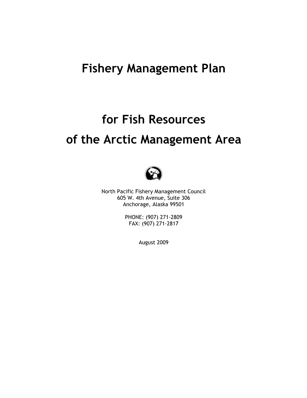 Fishery Management Plan for Fish Resources of the Arctic