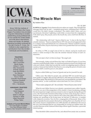 The Miracle Man LETTERS by Andrew Rice