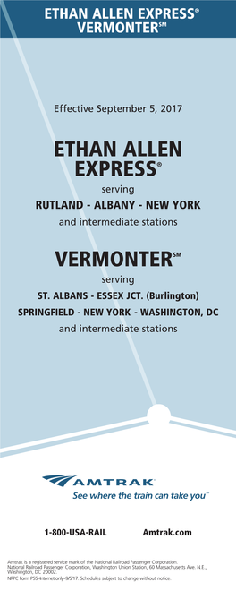 Ethan Allen Express-Vermonter-Rutland-New York-St