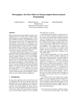 Microgadgets: Size Does Matter in Turing-Complete Return-Oriented Programming