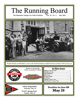 The Running Board the Edmonton Antique Car Club Newsletter Vol