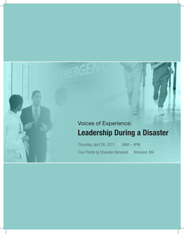 Leadership During a Disaster