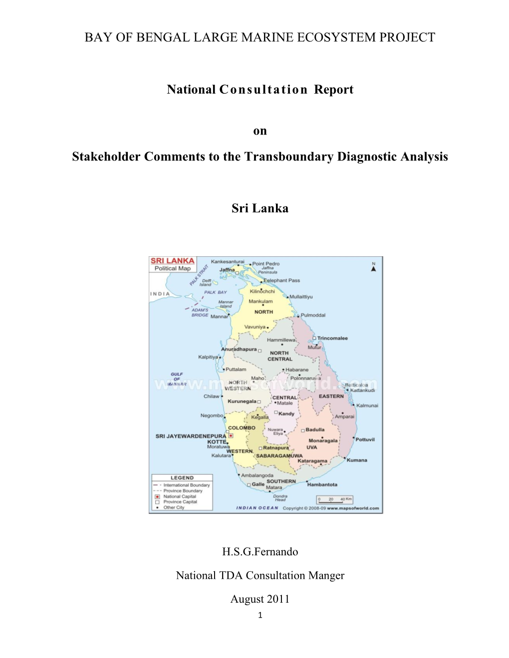 Sri Lanka National TDA Consultations