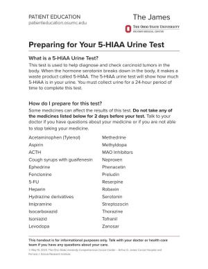 Preparing for Your 5-HIAA Urine Test