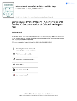 Crowdsource Drone Imagery – a Powerful Source for the 3D Documentation of Cultural Heritage at Risk