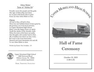 Hall of Fame Ceremony