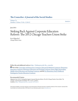 The 2012 Chicago Teachers Union Strike