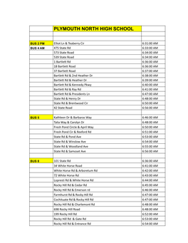 PLYMOUTH NORTH BUS ROUTES 2021-2022.Pdf