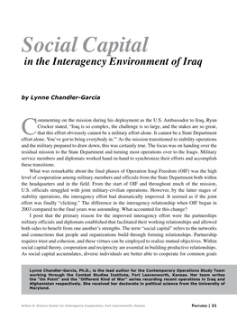 Social Capital in the Interagency Environment of Iraq