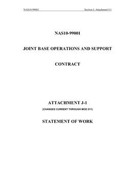 Nas10-99001 Joint Base Operations and Support Contract Attachment