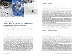 Avalanches and Climbing