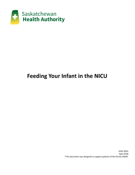 Feeding Your Infant in the NICU