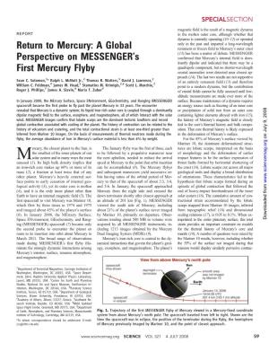 Return to Mercury: a Global Perspective on Messengerls