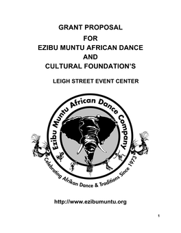 Grant Proposal for Ezibu Muntu African Dance and Cultural Foundation's