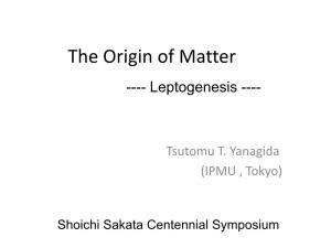 The Origin of Matter ---- Leptogenesis