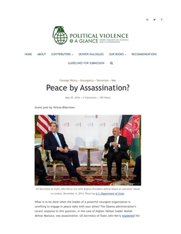 Peace by Assassination?
