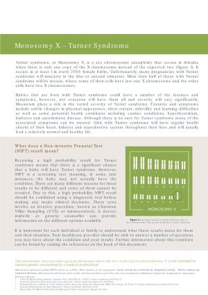 Monosomy X Information Sheet