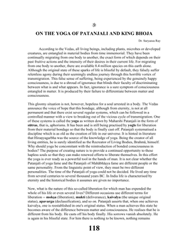 On the Yoga of Patanjali and King Bhoja.Pdf