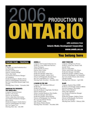 Productions in Ontario 2006