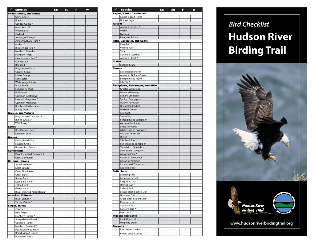 Olana State Historic Site Birding Checklist