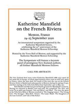 Katherine Mansfield on the French Riviera