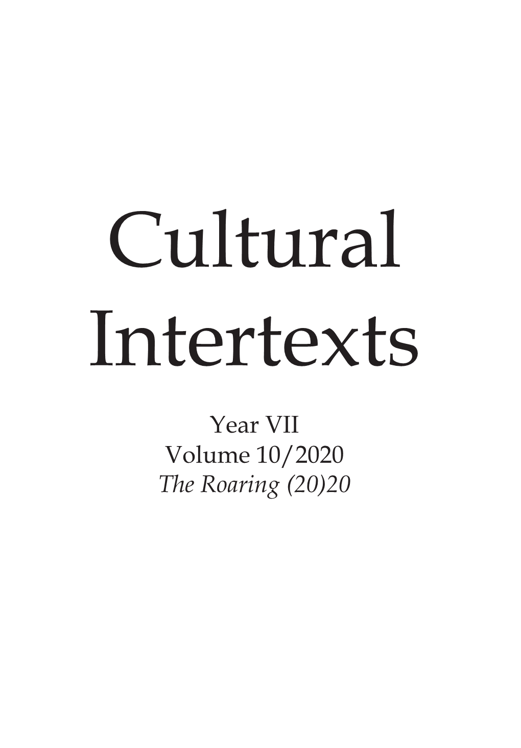 Year VII Volume 10/2020 the Roaring (20)20